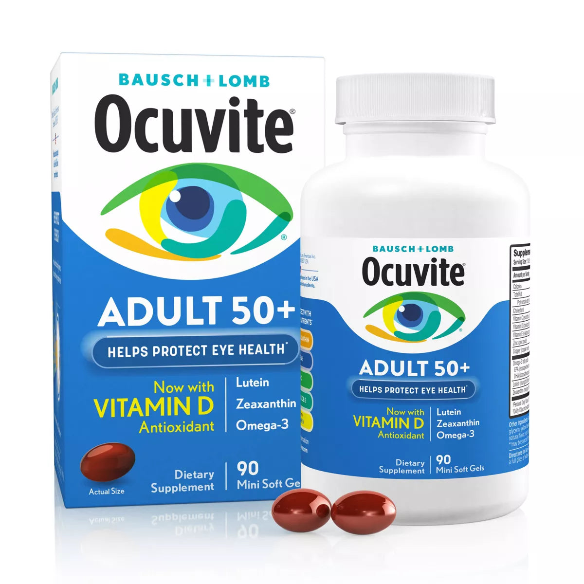 Ocuvite Eye Vitamins with Omega 3, Lutein & Zeaxanthin Softgels - 90ct